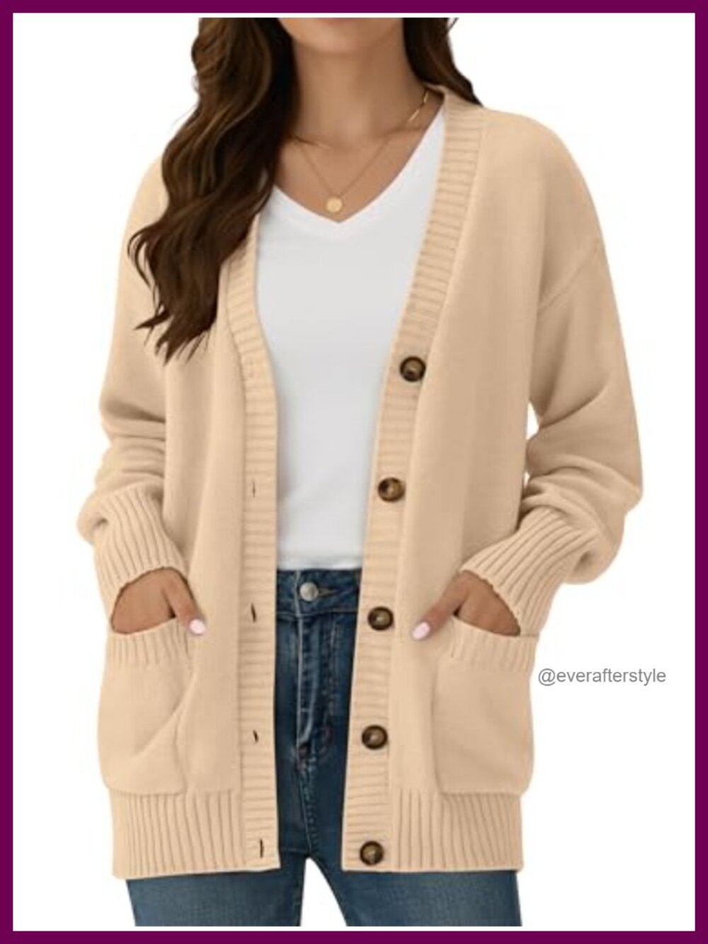 Cotton Blend Cardigan Sweater Button Open Front Knit Fall Womens